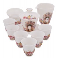 Чайный сервиз Девушка с лотосами