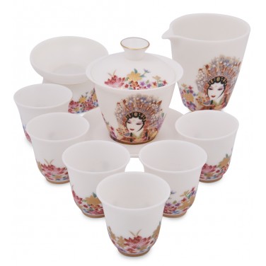 Чайный сервиз Девушка с лотосами