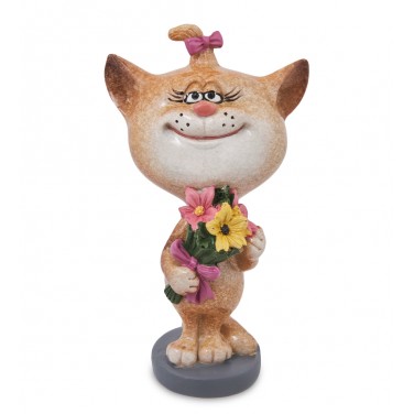 Фигурка Кошечка с букетом
