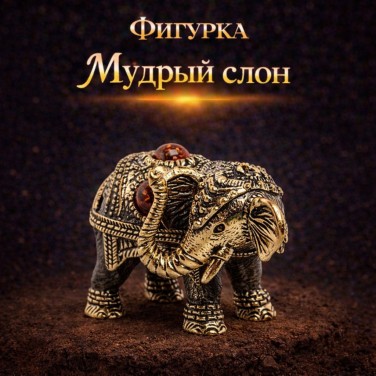 Фигурка Мудрый слон (янтарь)