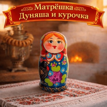 Матрешка Дуняша и курочка