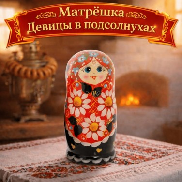 Матрешка Девицы в подсолнухах
