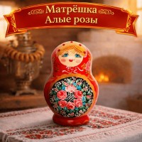 Матрешка Алые розы
