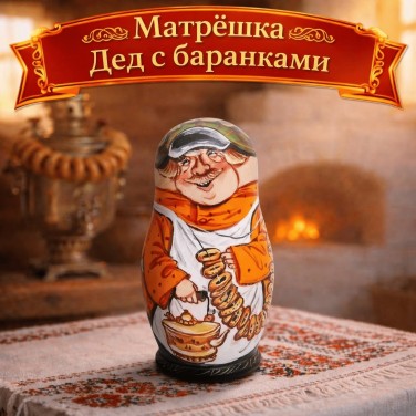 Матрешка Дед с баранками