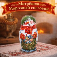 Матрешка Морозный снеговик