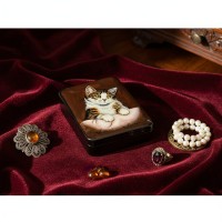 Шкатулка Котик на подушке (ручная работа) Шкатулка Котик на подушке (ручная работа)