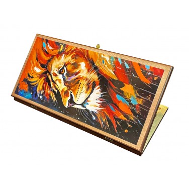 Подарочные нарды и шашки Красочный лев