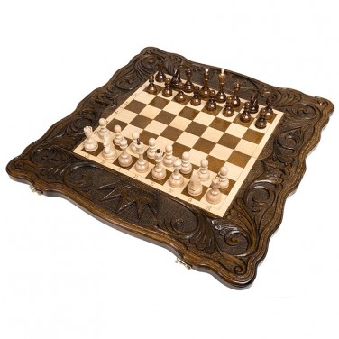 Резные шахматы и нарды Корона