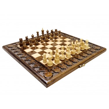 Резные шахматы и нарды Геликон