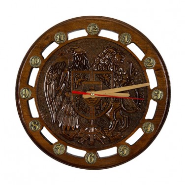 Резные часы Герб Армении