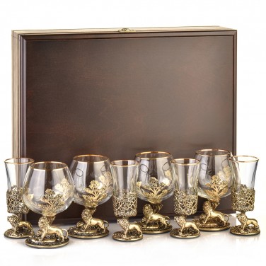 Набор для крепких напитков Грозный лев (в шкатулке)