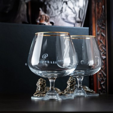 Набор бокалов для коньяка Вальяжный лев (в коробке)