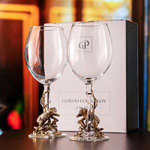 Набор бокалов для вина Медведь (в коробке)