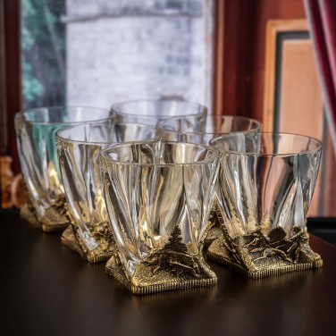 Набор бокалов для виски Погоня за кабаном (в шкатулке)