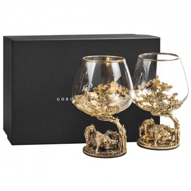 Набор бокалов для коньяка Охота на вепря Набор бокалов для коньяка Охота на вепря
