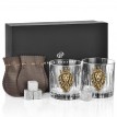 Набор бокалов для виски Лев в короне (в коробке)