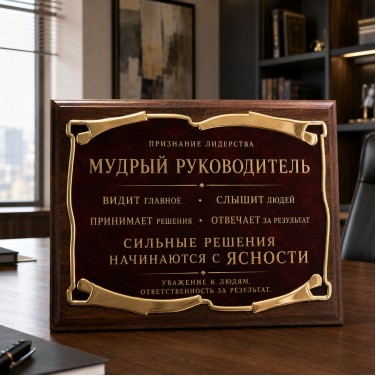 Плакетка Мудрый руководитель
