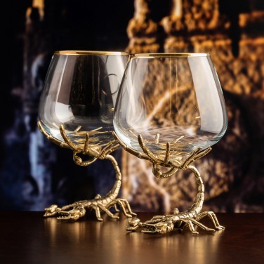 Набор бокалов для коньяка Золотистый скорпион Набор бокалов для коньяка Золотистый скорпион