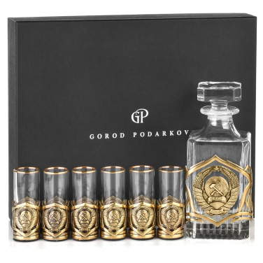 Набор для водки со штофом СССР (в коробке)