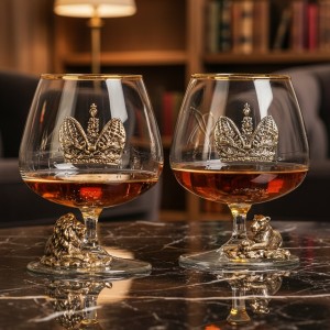 Набор бокалов для коньяка Золотая корона (в коробке)