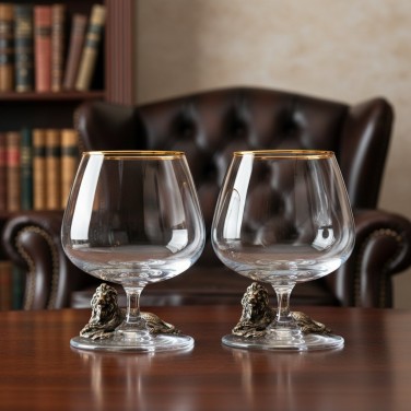 Набор бокалов для коньяка Вальяжный лев (в коробке)
