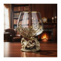 Бокал для коньяка Охота на вепря (в футляре)