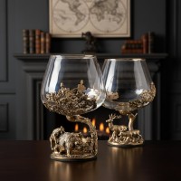Набор бокалов для коньяка Таежная охота (в шкатулке)