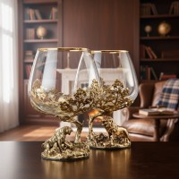Набор бокалов для коньяка Игры крупных кошек (в шкатулке)