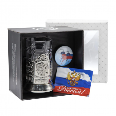 Чайный набор Герб России (с открыткой и значком)