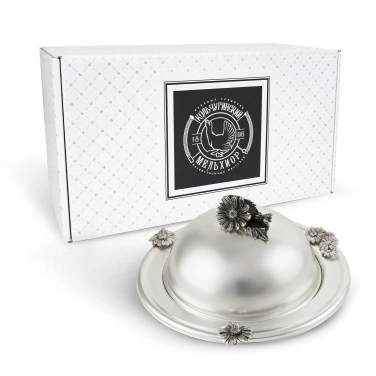 Масленка медная Ромашки (посеребренная)