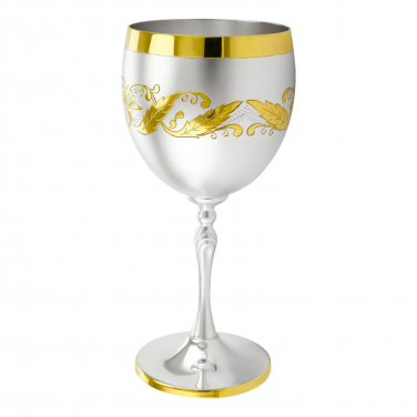 Бокал для вина Золотой лист (серебро)