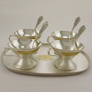 Кофейный набор Серебряный цветок (посеребренный)