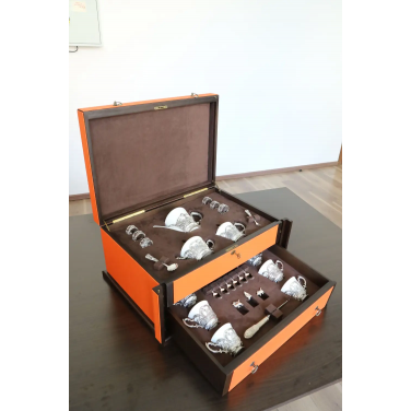 Чайный сервиз Царская охота (серебро)