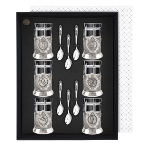 Чайный набор Зимний спорт (с чернением)