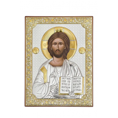 Икона Спаситель (посеребренная)