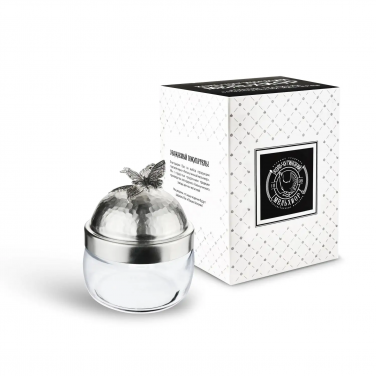 Банка для сыпучих продуктов Летящая бабочка (посеребрённая)