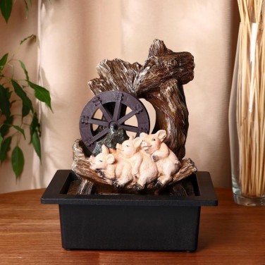 Декоративный фонтан Три поросенка (с подсветкой)