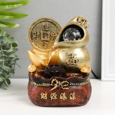 Декоративный фонтан Монета богатства (с подсветкой)