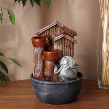 Декоративный фонтан Деревенька (с подсветкой) Декоративный фонтан Деревенька (с подсветкой)