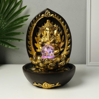 Декоративный фонтан Ганеша в золотой арке (с подсветкой)