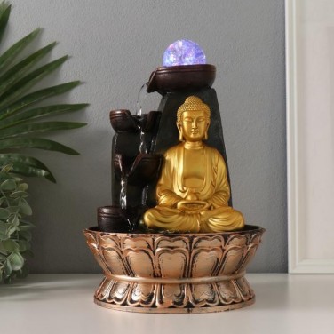 Декоративный фонтан Будда у скалы (с подсветкой)