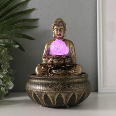 Декоративный фонтан Просветленный Будда (с подсветкой)
