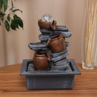 Декоративный фонтан Бочки на камнях (с подсветкой)