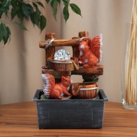 Декоративный фонтан Веселые белки (с подсветкой)