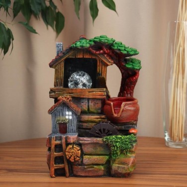 Декоративный фонтан Дом на холме (с подсветкой)