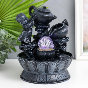 Декоративный фонтан Маленький Будда с чайником (с подсветкой)