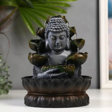 Декоративный фонтан Будда с кувшинками (с подсветкой)