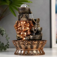 Декоративный фонтан Ганеша у водяных чаш (с подсветкой)