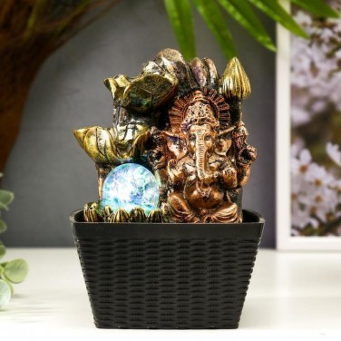 Декоративный фонтан Ганеша и лотосы (с подсветкой)