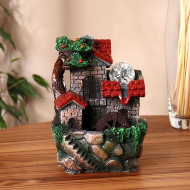 Декоративный фонтан Дом на пригорке (с подсветкой)